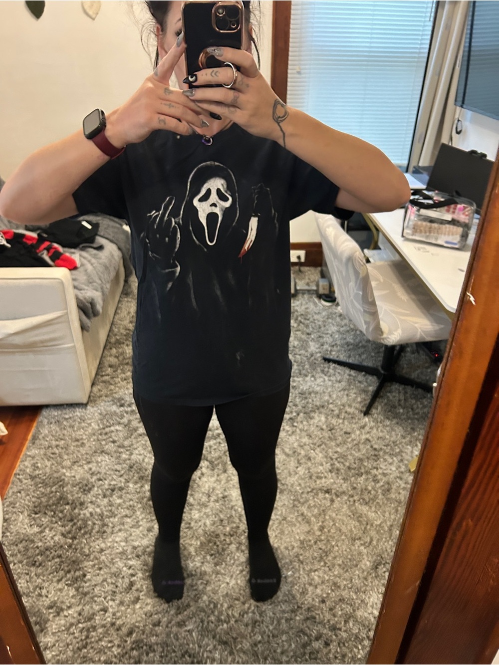 Ghost Face Black Graphic Scream Mask Tee